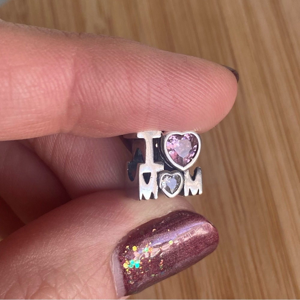 I love mom sterling silver charm